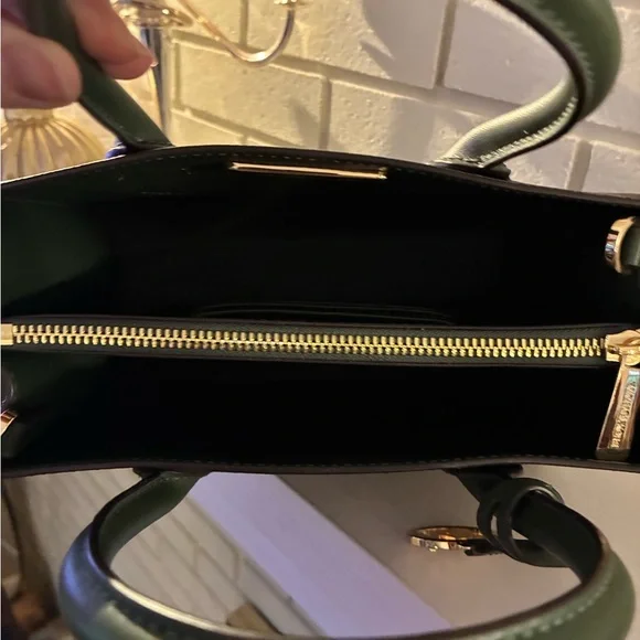 Michael Kors Signature Olive Green and Brown Satchel Messenger Crossbody Bag - Picture 5 of 8